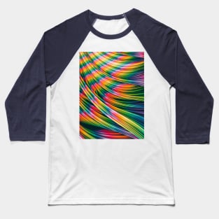 Super Rainbow Abstract Art Strands Baseball T-Shirt